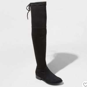 A New Day Black Microsuede Over The Knee Boots